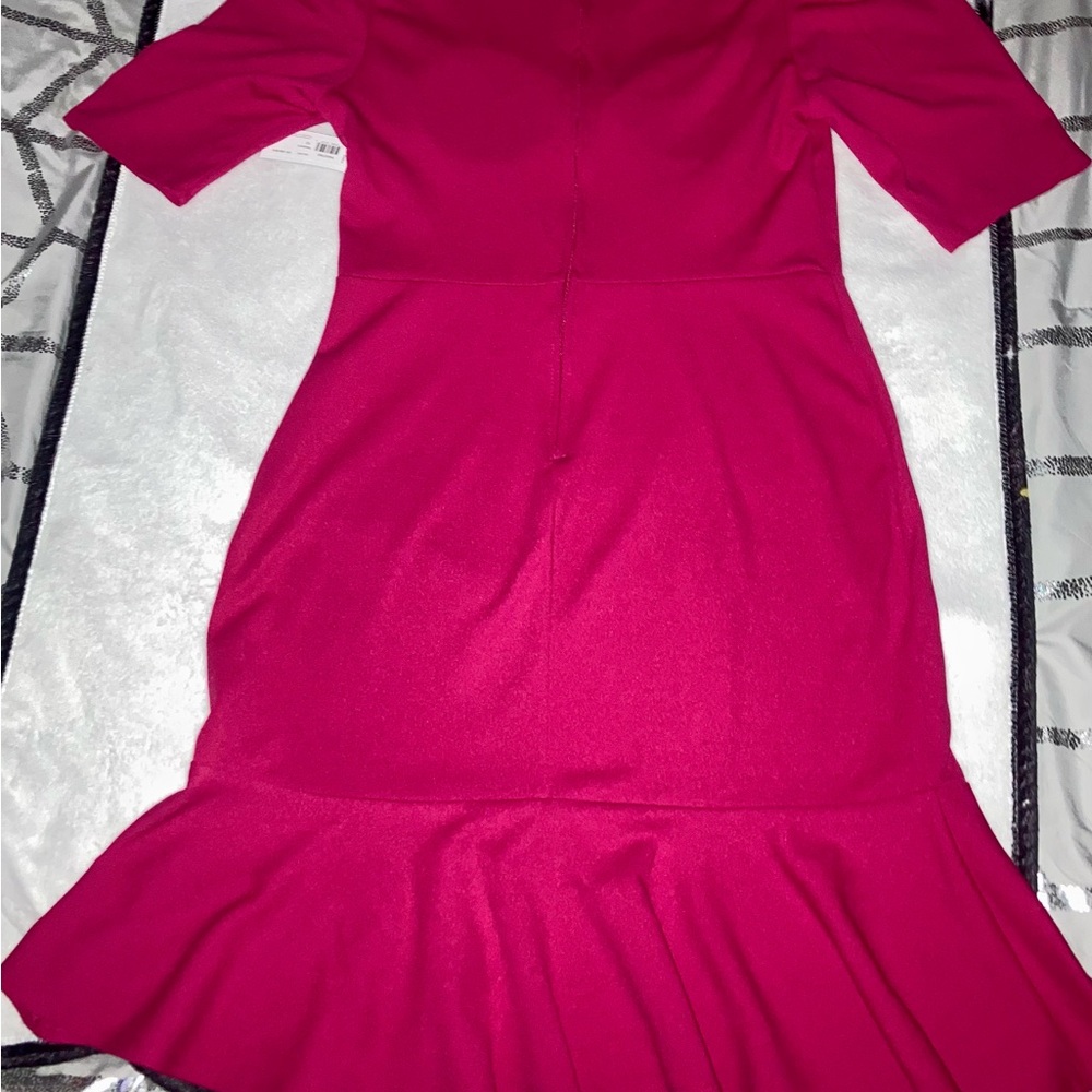 Premier Red Peplum Midi Dress